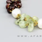 ست زیورالات گنجینه بهار | ترکیب گارنت، مروارید و پرهنیت |آفرلاینafarline
